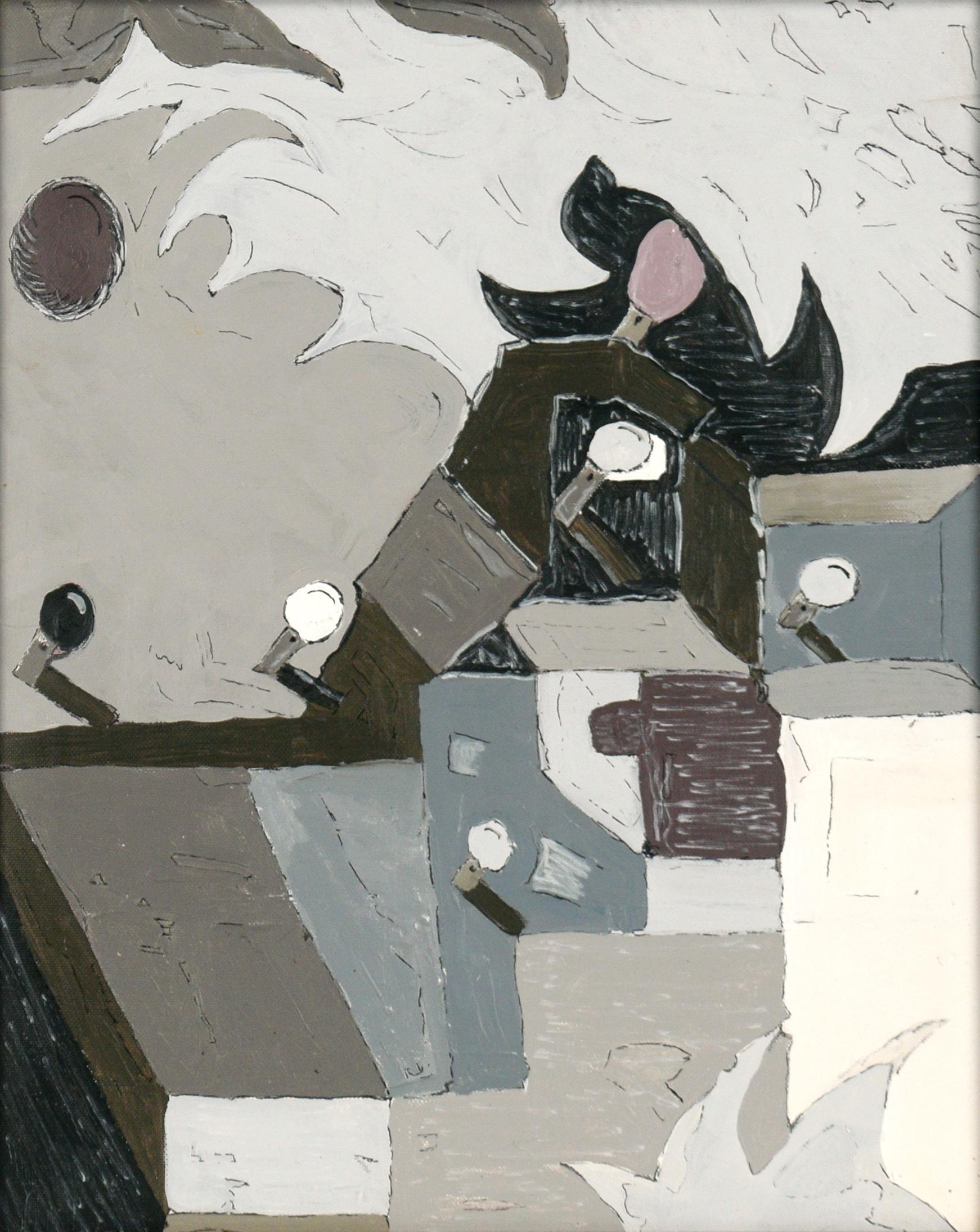 Abstrakte architektonische Architektur (Geometrische Abstraktion), Painting, von Laura Bowman