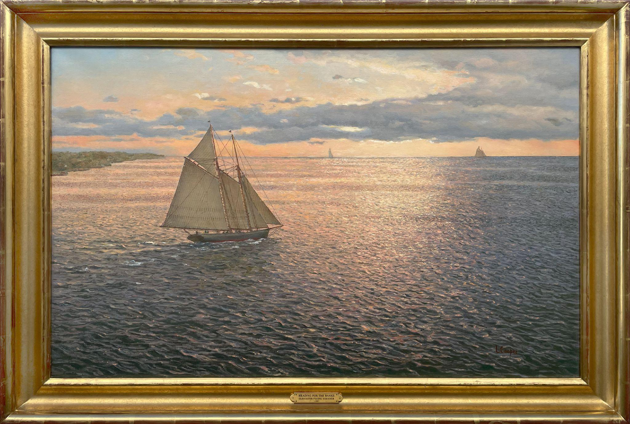Direzione dei banchi, goletta da pesca di Gloucester, 1905 - Painting di Laura Cooper