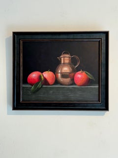Apples with Copper Jug  - original realism still life fruit painting art