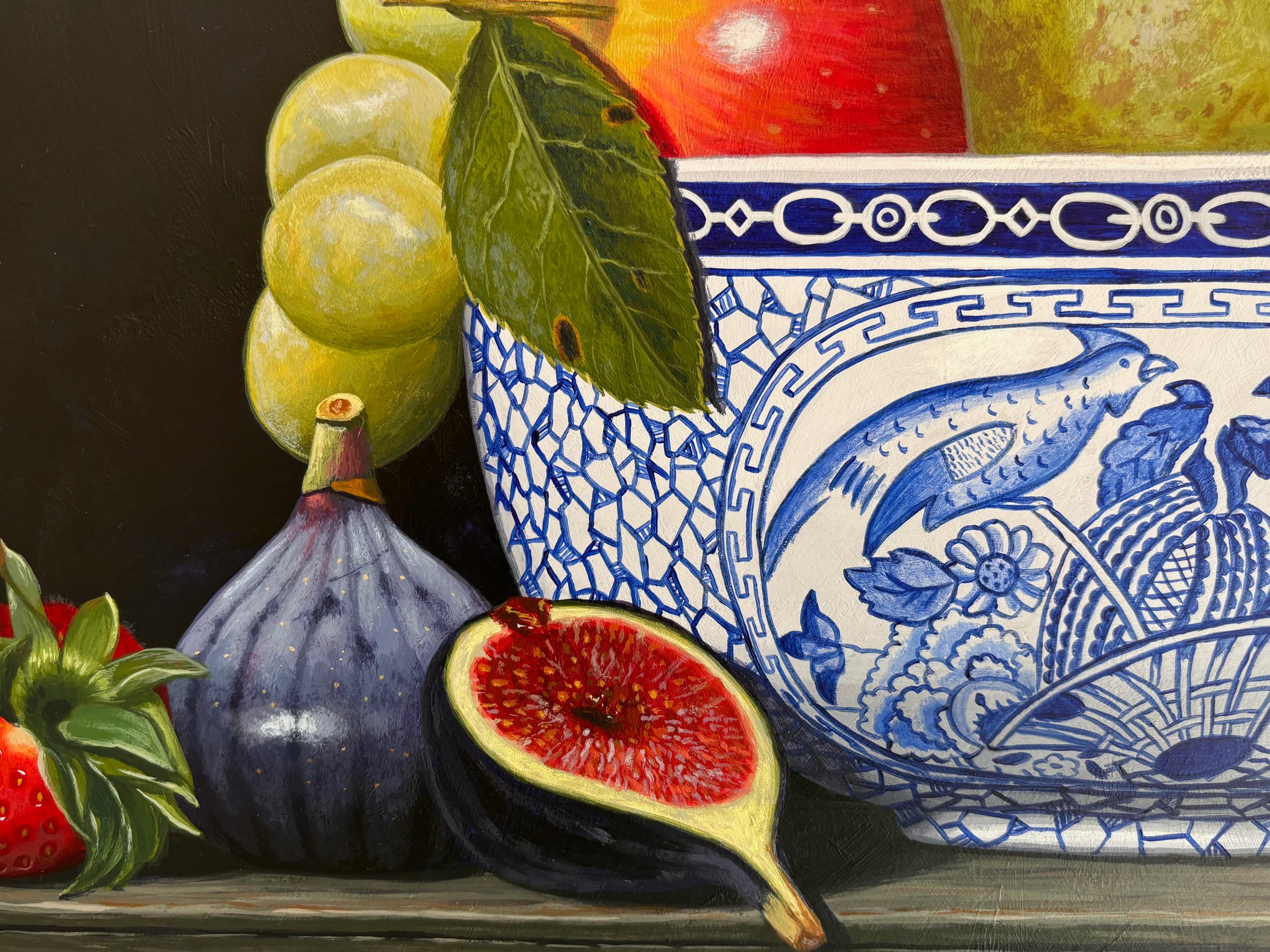 Ciotola di frutta - quadro acrilico originale di natura morta - arte contemporanea - Painting Realismo di Laura Critchlow