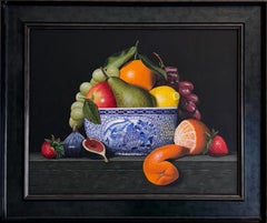 Bowl of Fruits - original realism still life acrylic painting - contemporary art
