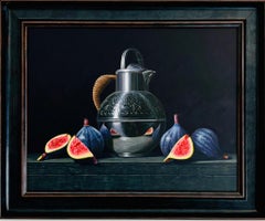 Fichi - pittura acrilica originale realistica di natura morta - arte contemporanea
