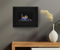 Fruit Bowl and Candle - original realism still life acrylic painting art