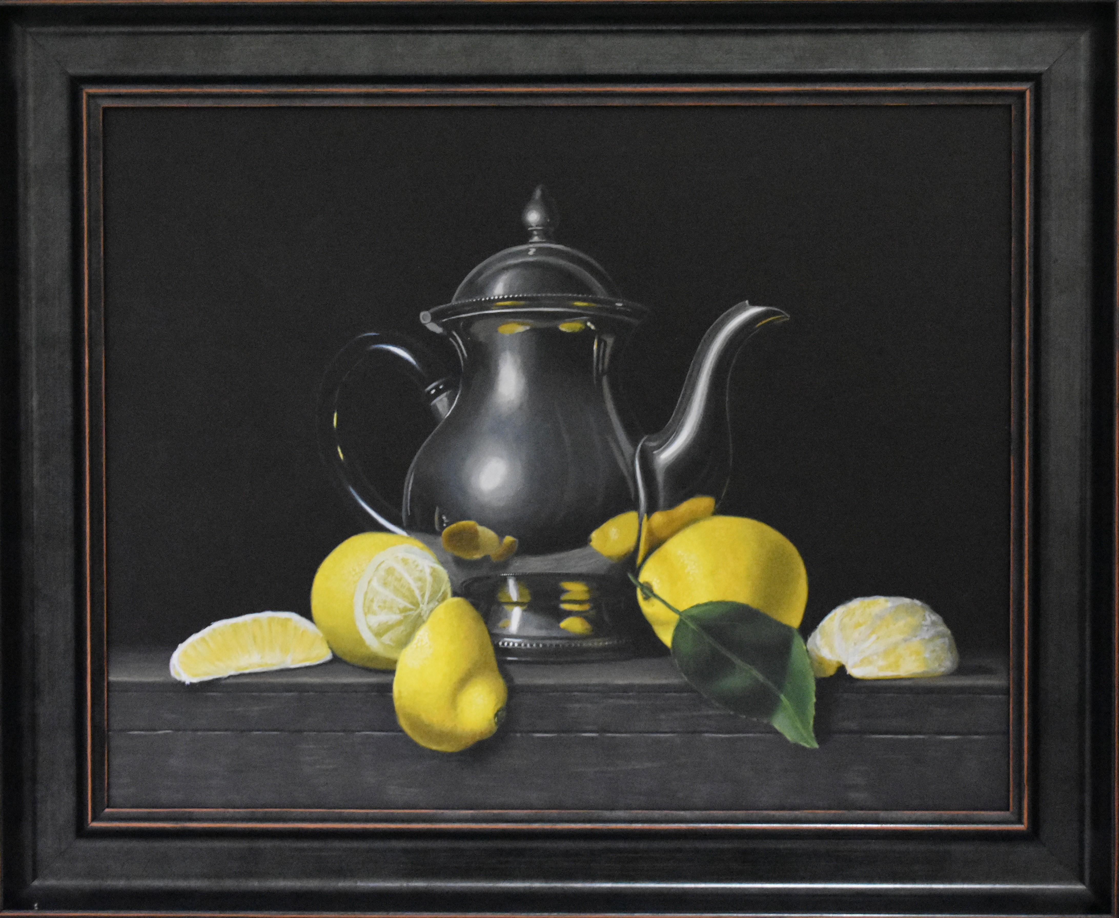 Lemon Tea - original realism still life painting - contemporary art