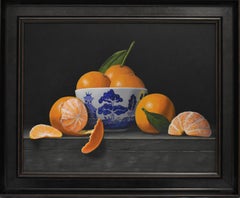 Oranges- réalisme original nature morte peinture acrylique- art contemporain