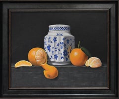 Oranges With Jar - original realism still life acrylic painting art