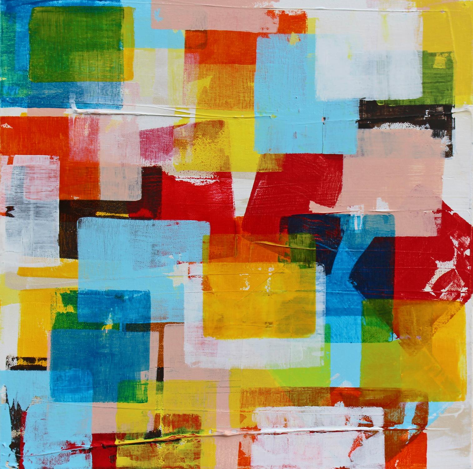 Laura Dargan Abstract Painting - "All In" - Colorful Non-Objective Paintings - Sonia Delaunay