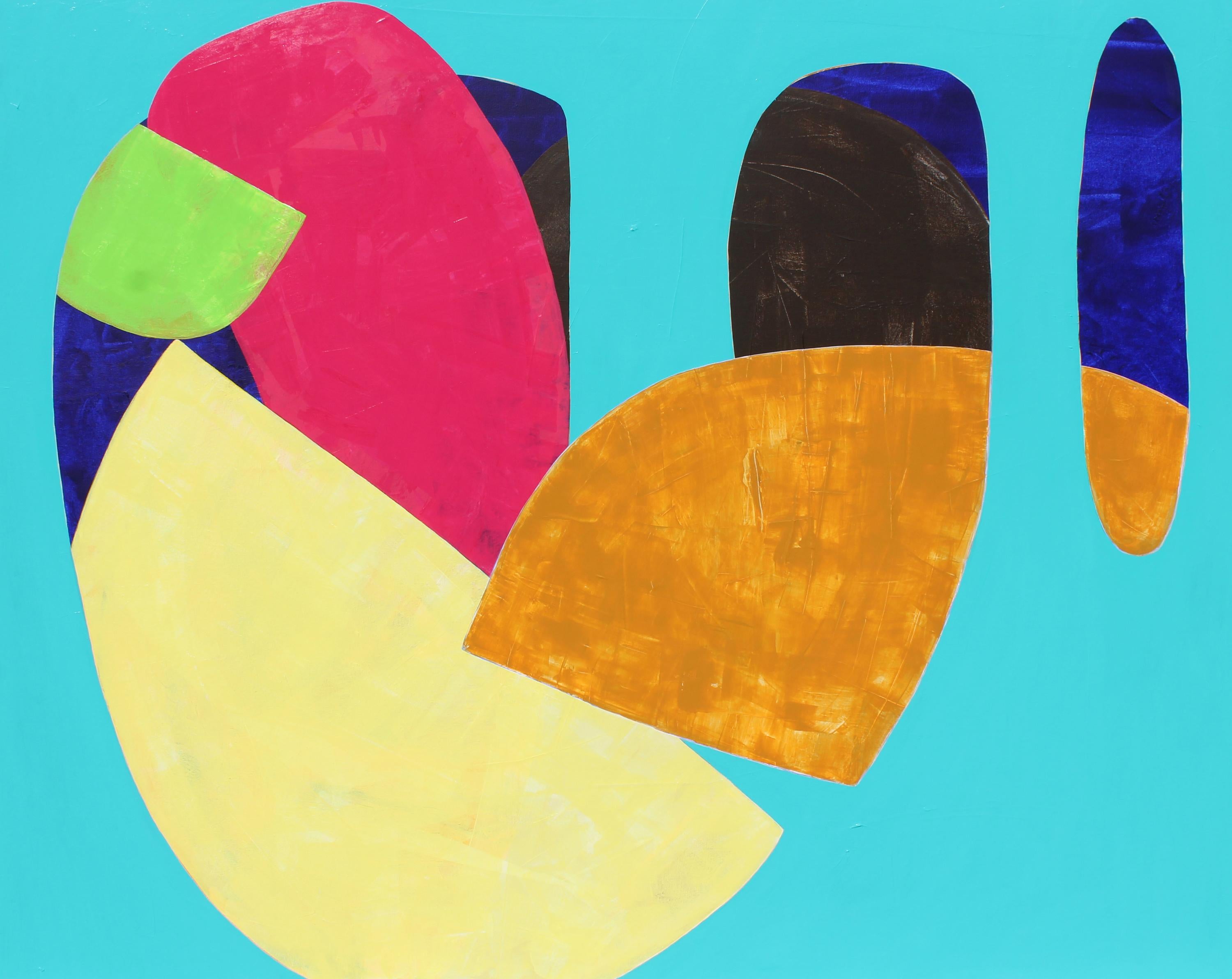 Laura Dargan Abstract Painting - "Deep" - Colorful Non-Objective Painting - Bold Shapes - Sonia Delaunay