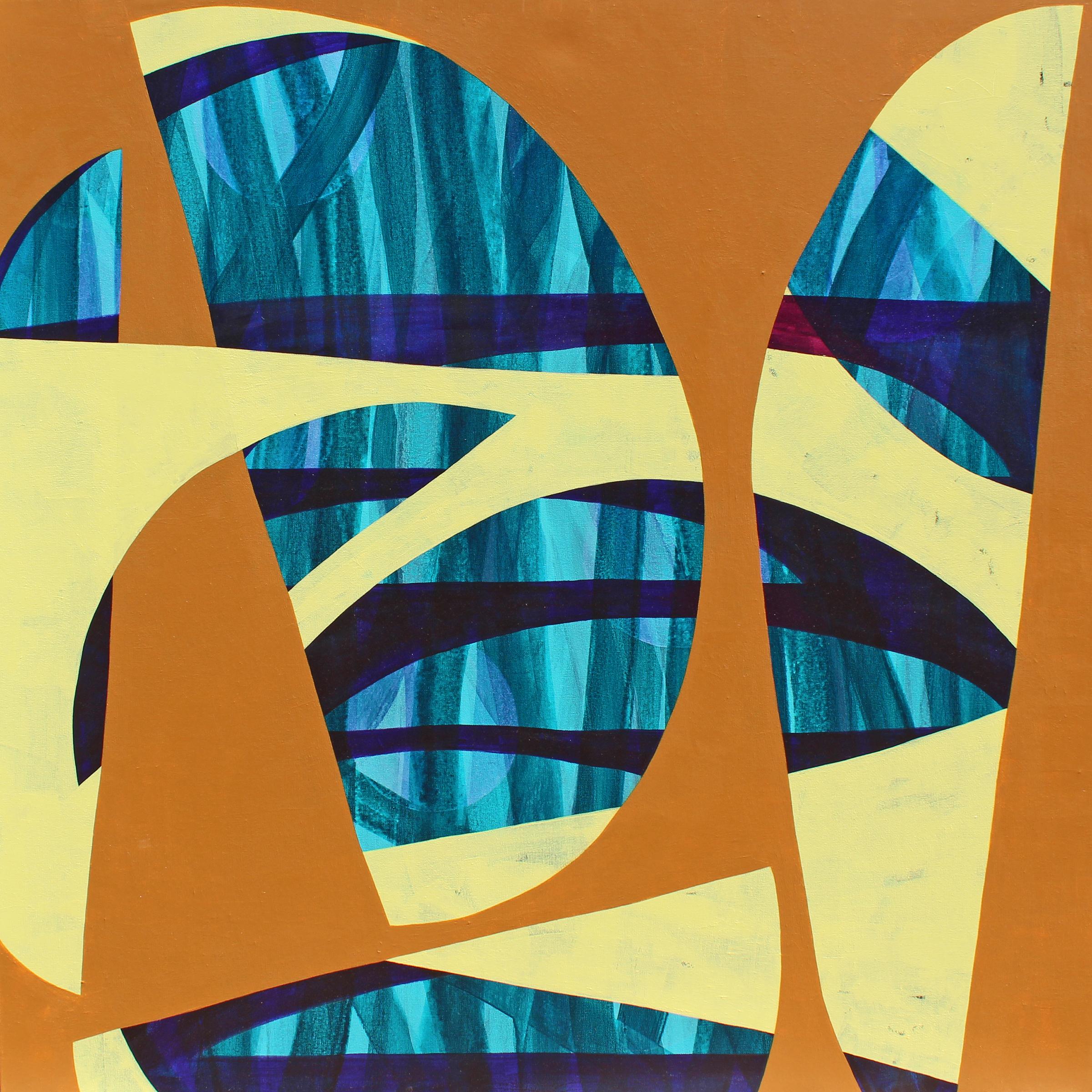 Abstract Painting di Laura Dargan - "Fireflies One" - Pittura colorata non oggettiva - Forme audaci - Sonia Delaunay
