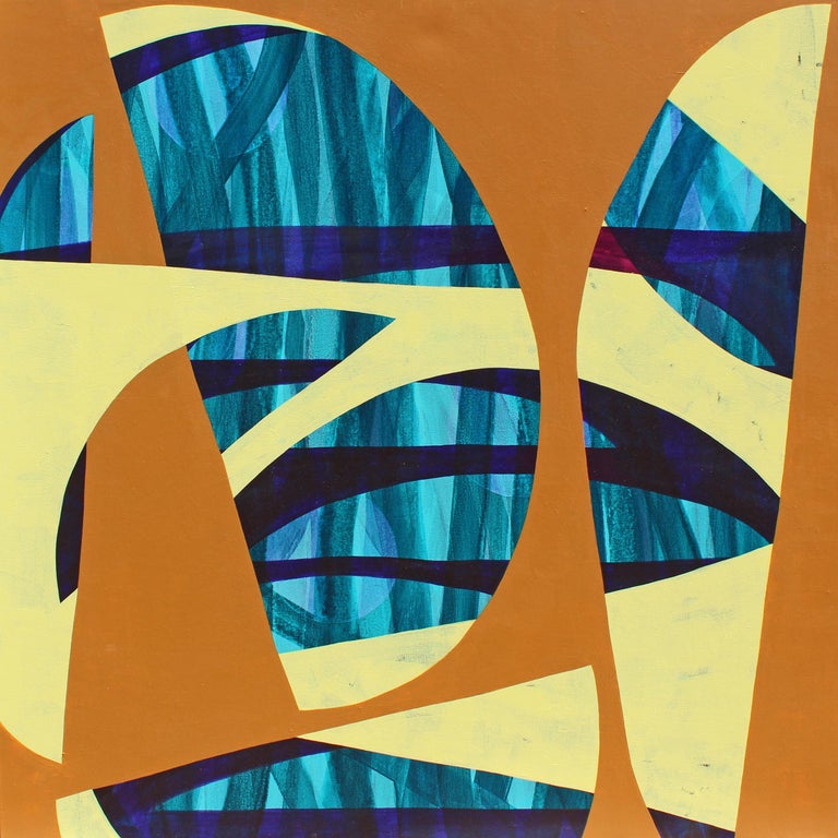 Laura Dargan Abstract Painting - "Fireflies One" - Colorful Non-Objective Painting - Bold Shapes - Sonia Delaunay