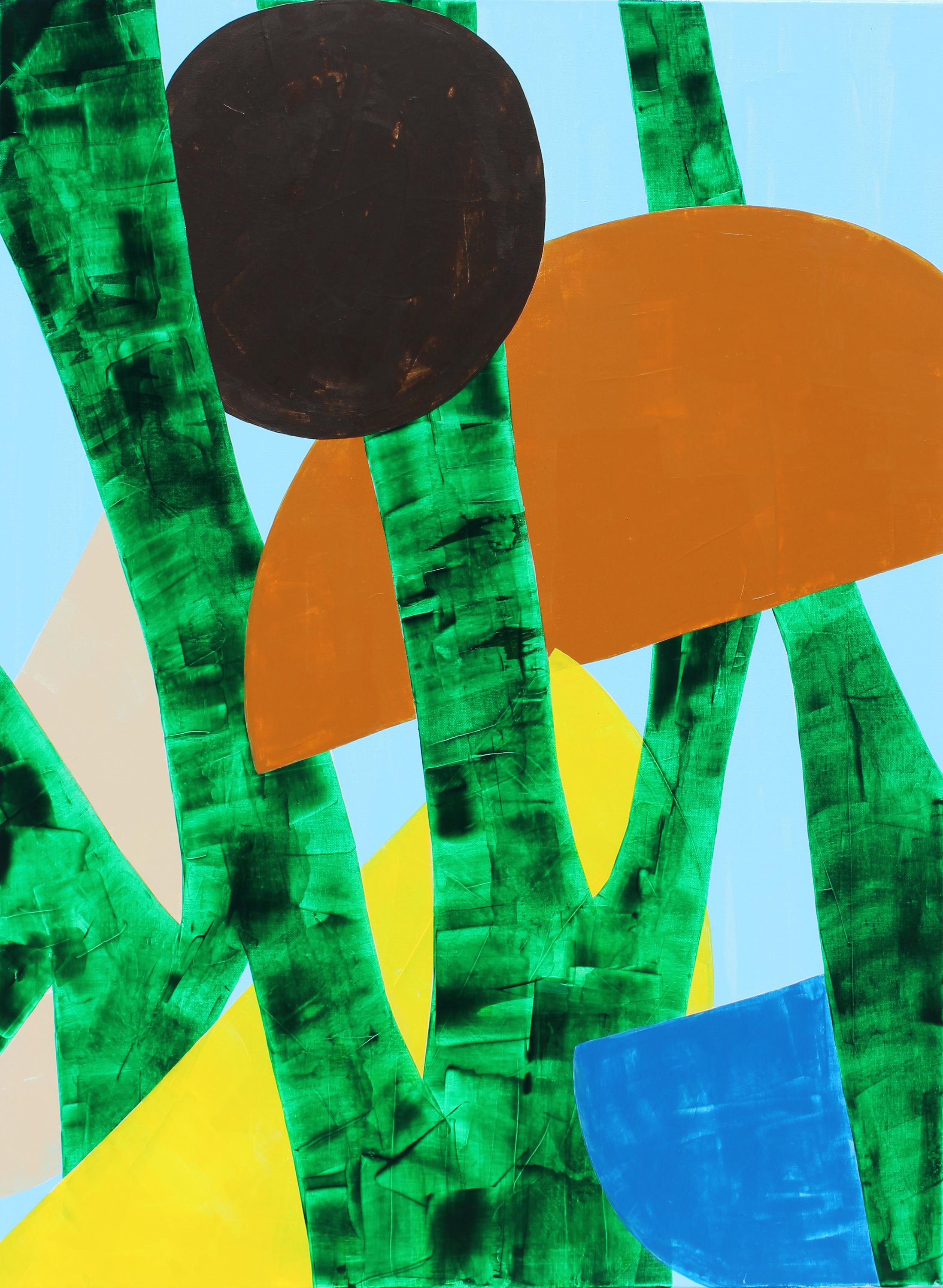 Laura Dargan Abstract Painting - "Lush" - Colorful Non-Objective Painting - Bold Shapes - Sonia Delaunay