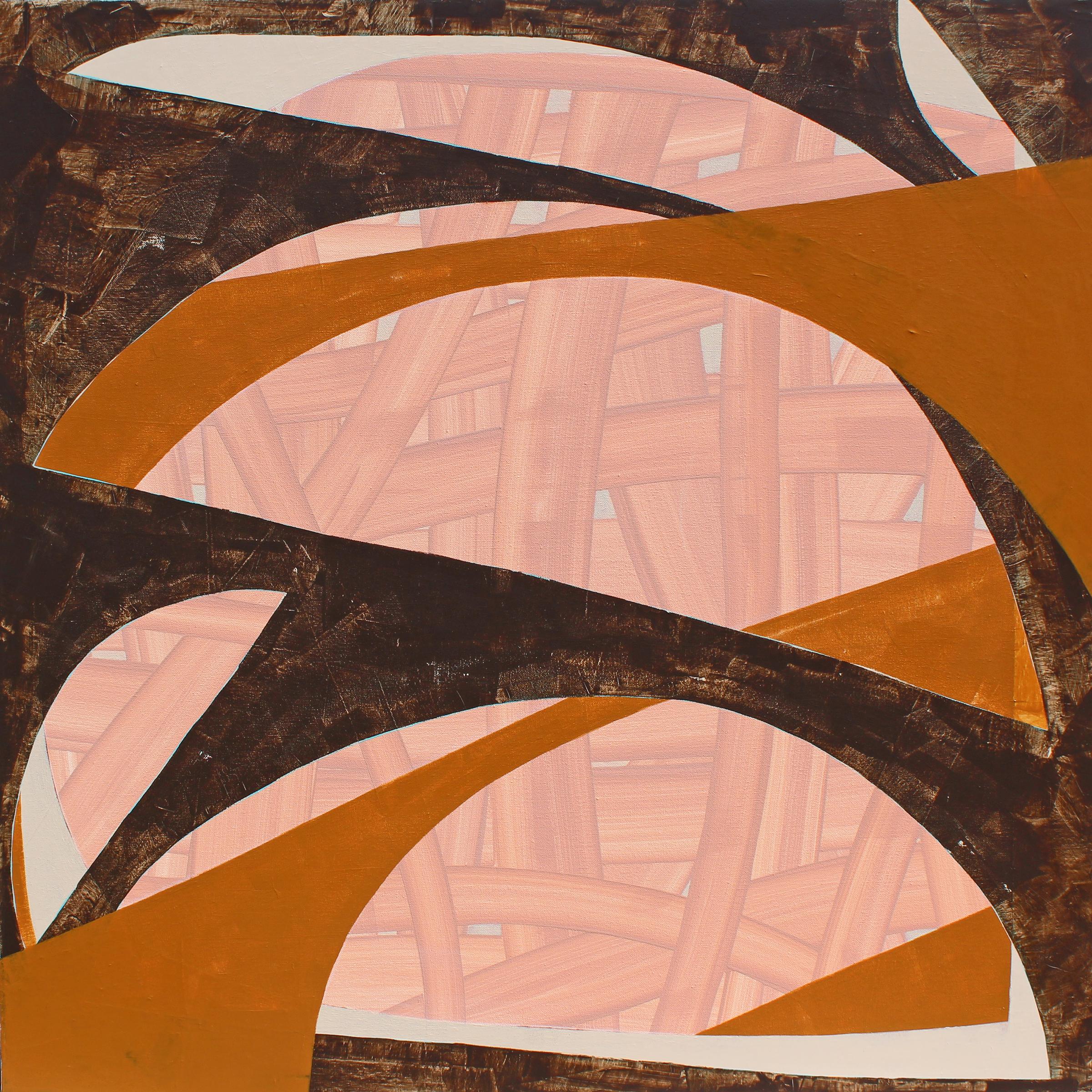 Abstract Painting di Laura Dargan - "Peachy" - Pittura colorata non-oggettiva - Sonia Delaunay
