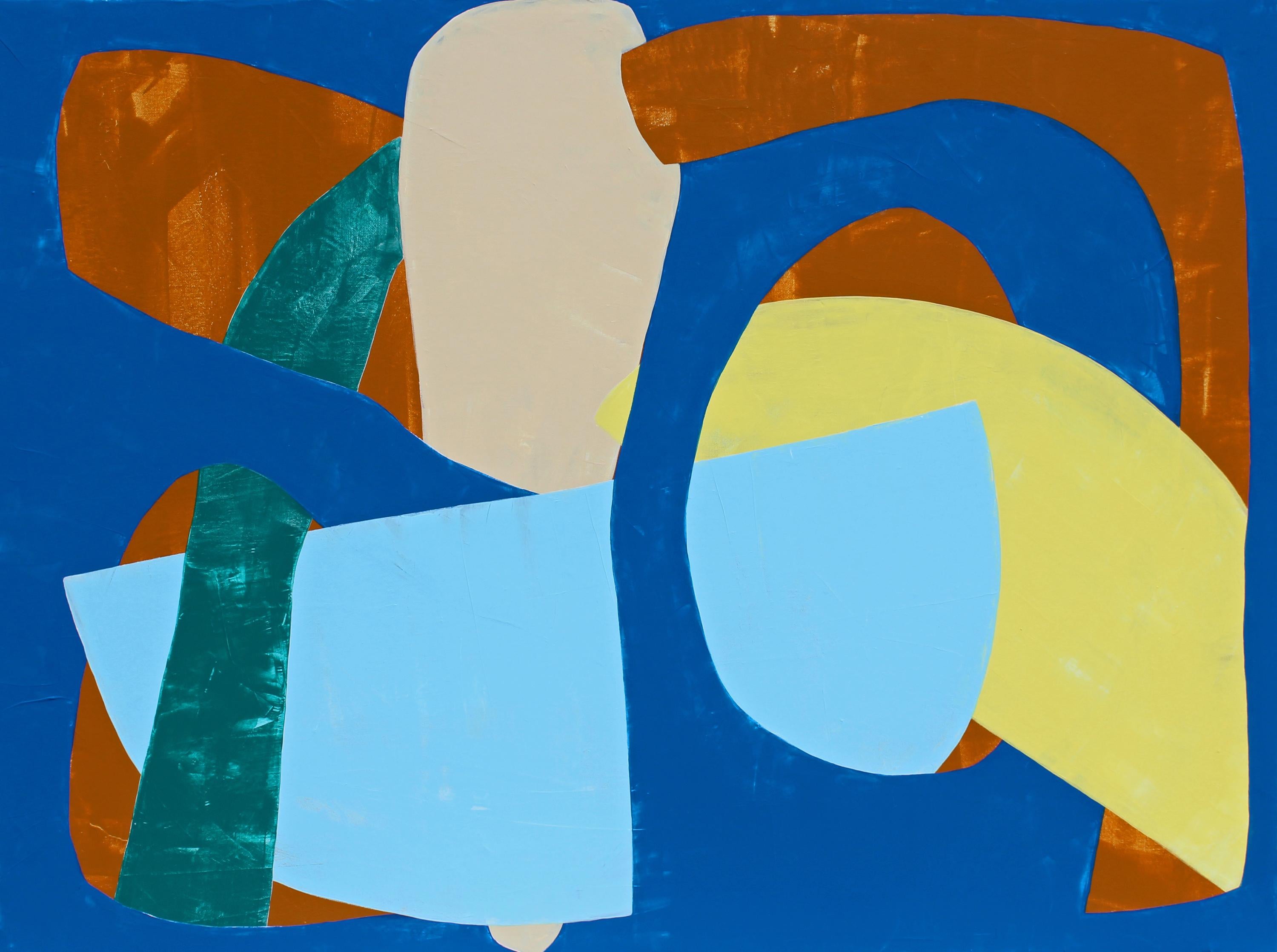 Laura Dargan Abstract Painting - "Rooted" - Colorful Non-Objective Painting - Bold Shapes - Sonia Delaunay