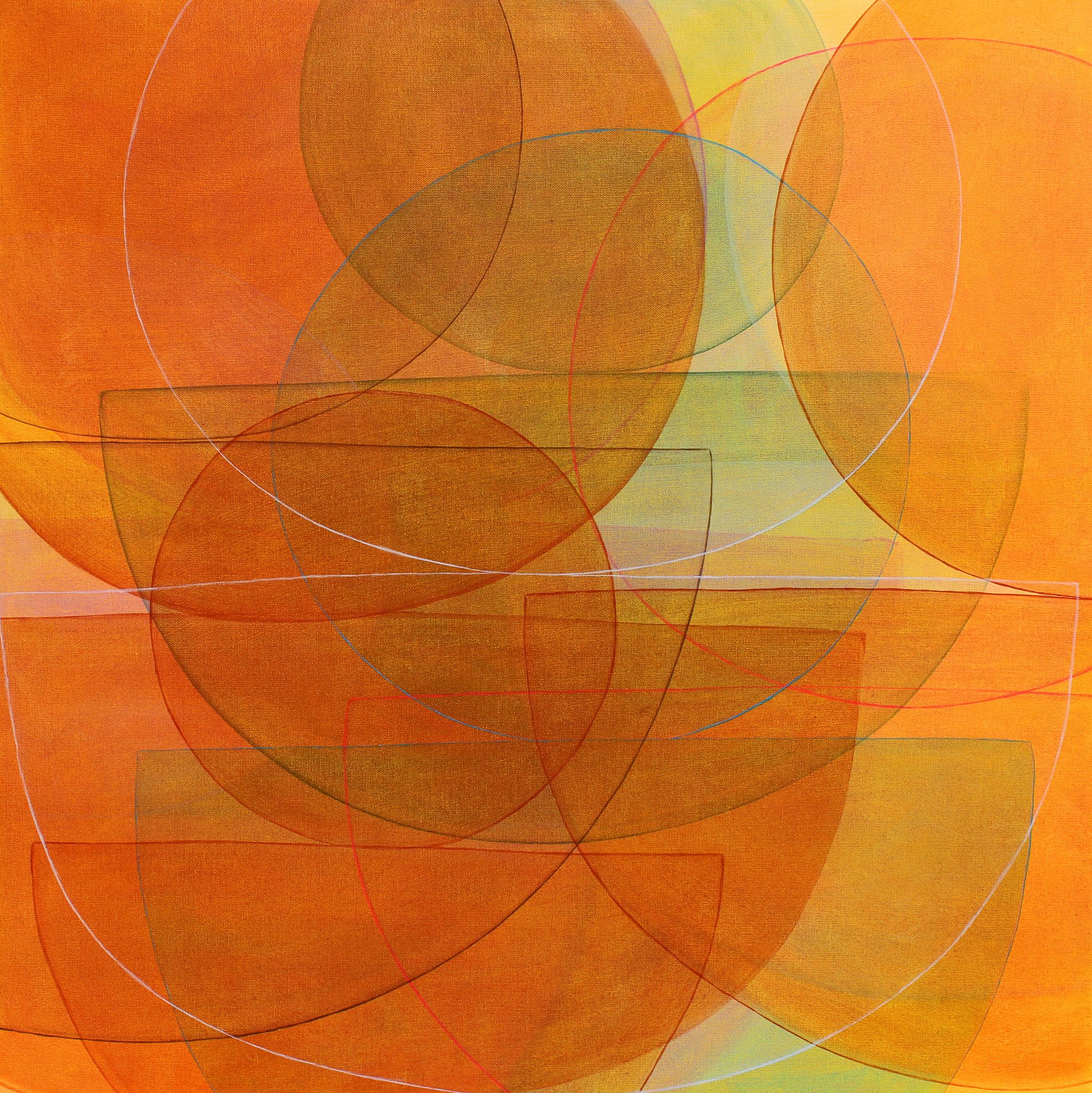 Abstract Painting di Laura Dargan - "Seconda estate" - Pittura colorata non-oggettiva - arancione
