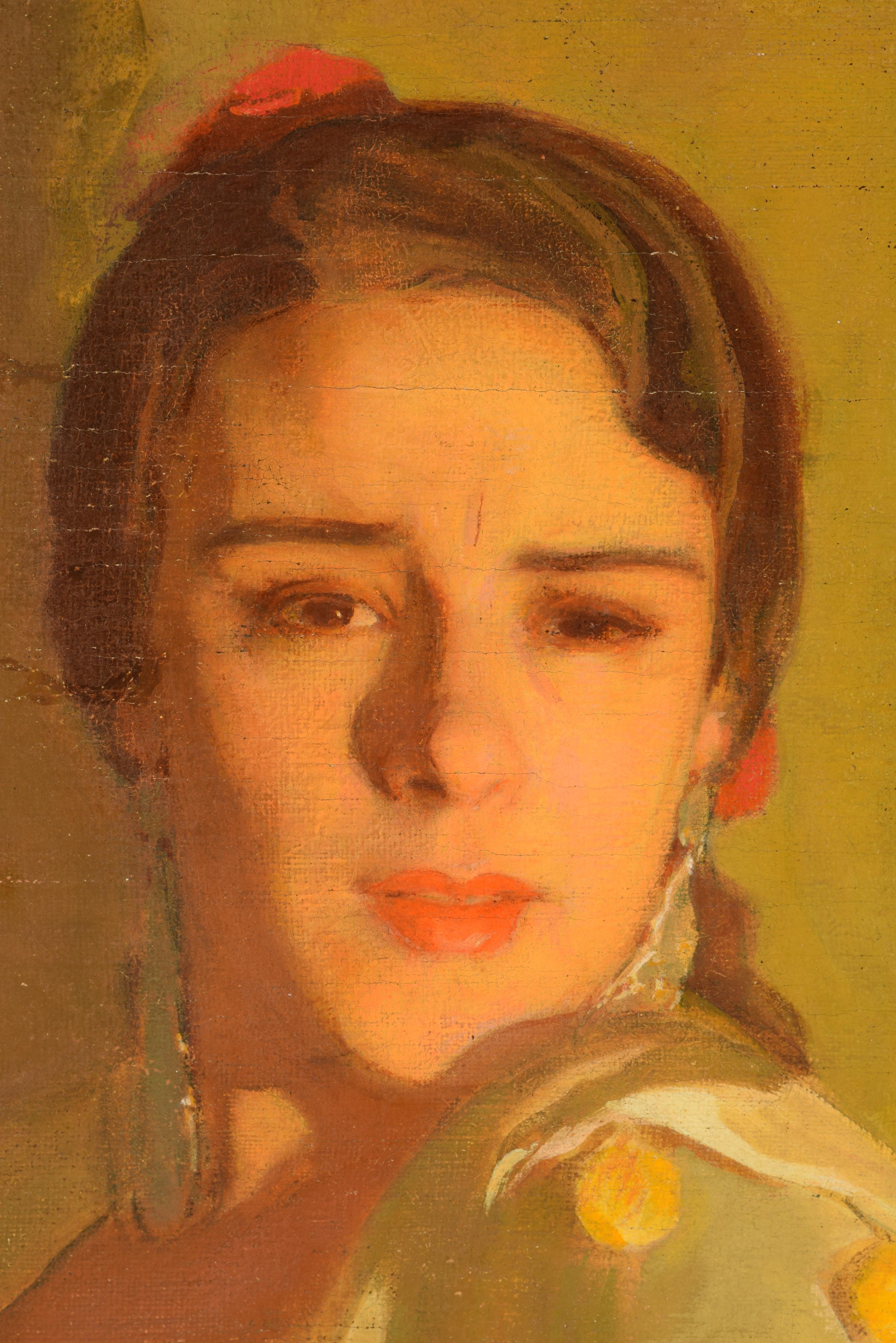 Laura de Santelmo. Oil on canvas. NIETO, Anselmo Miguel, 1934. In Good Condition In Madrid, ES