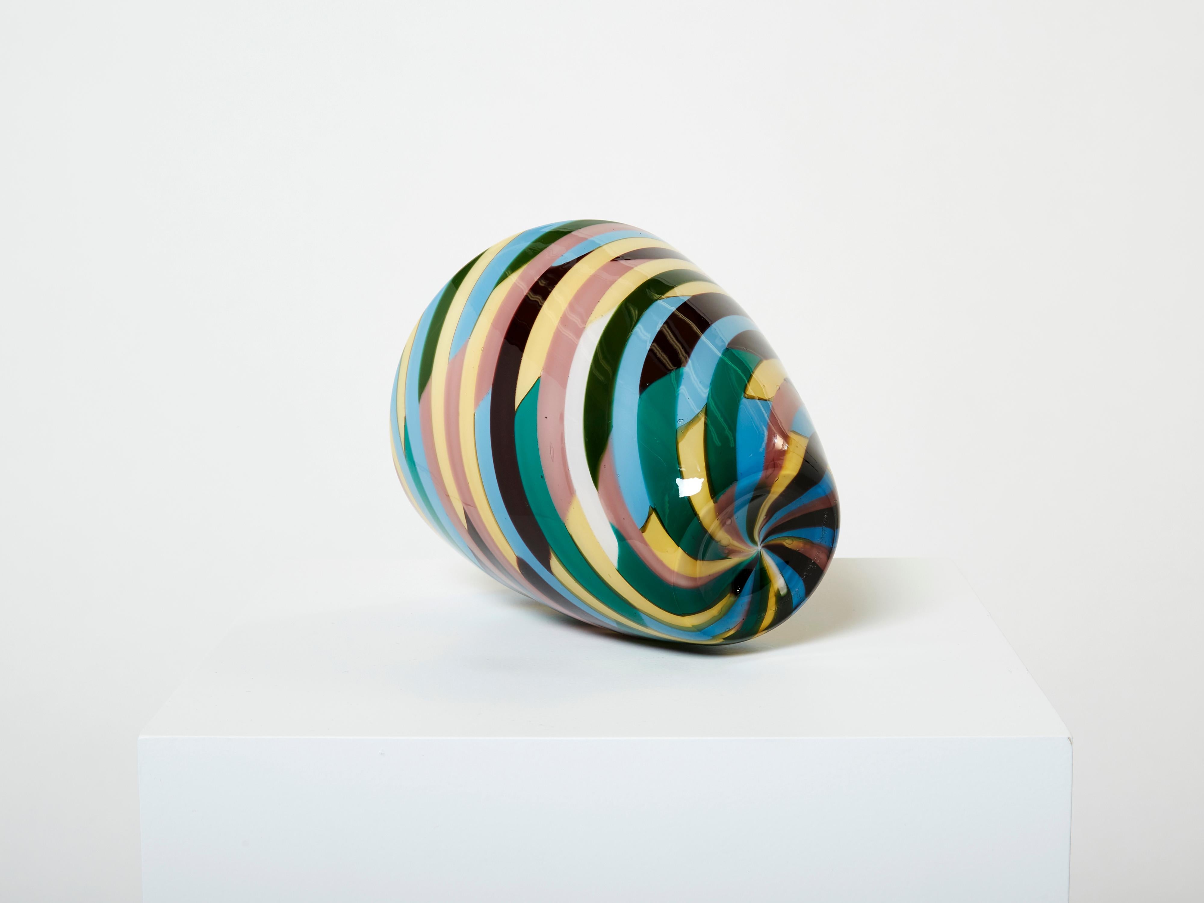 Laura de Santillana für Venini, Klee-Vase aus geblasenem Glas, 1984 im Zustand „Gut“ im Angebot in Paris, IDF
