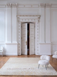 Laura Dorato - Tapis italien contemporain doré en laine et soie, noué à la main