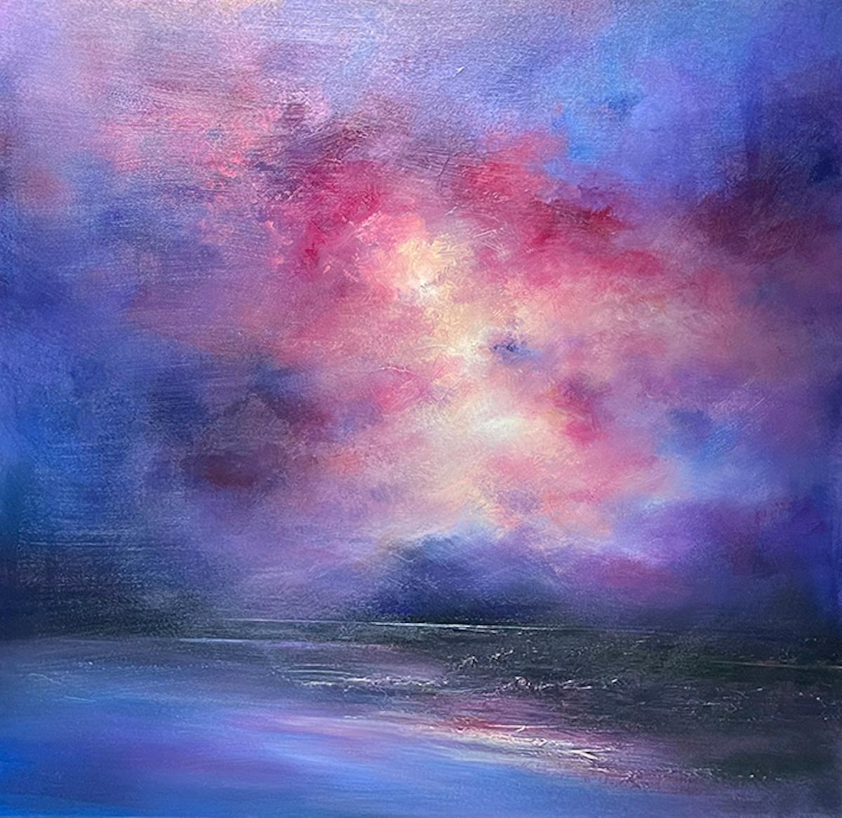 Abstract Painting Laura Dunmow  - Laura Dunmow, Corail, Paysage brillant, Art abstrait impressionniste