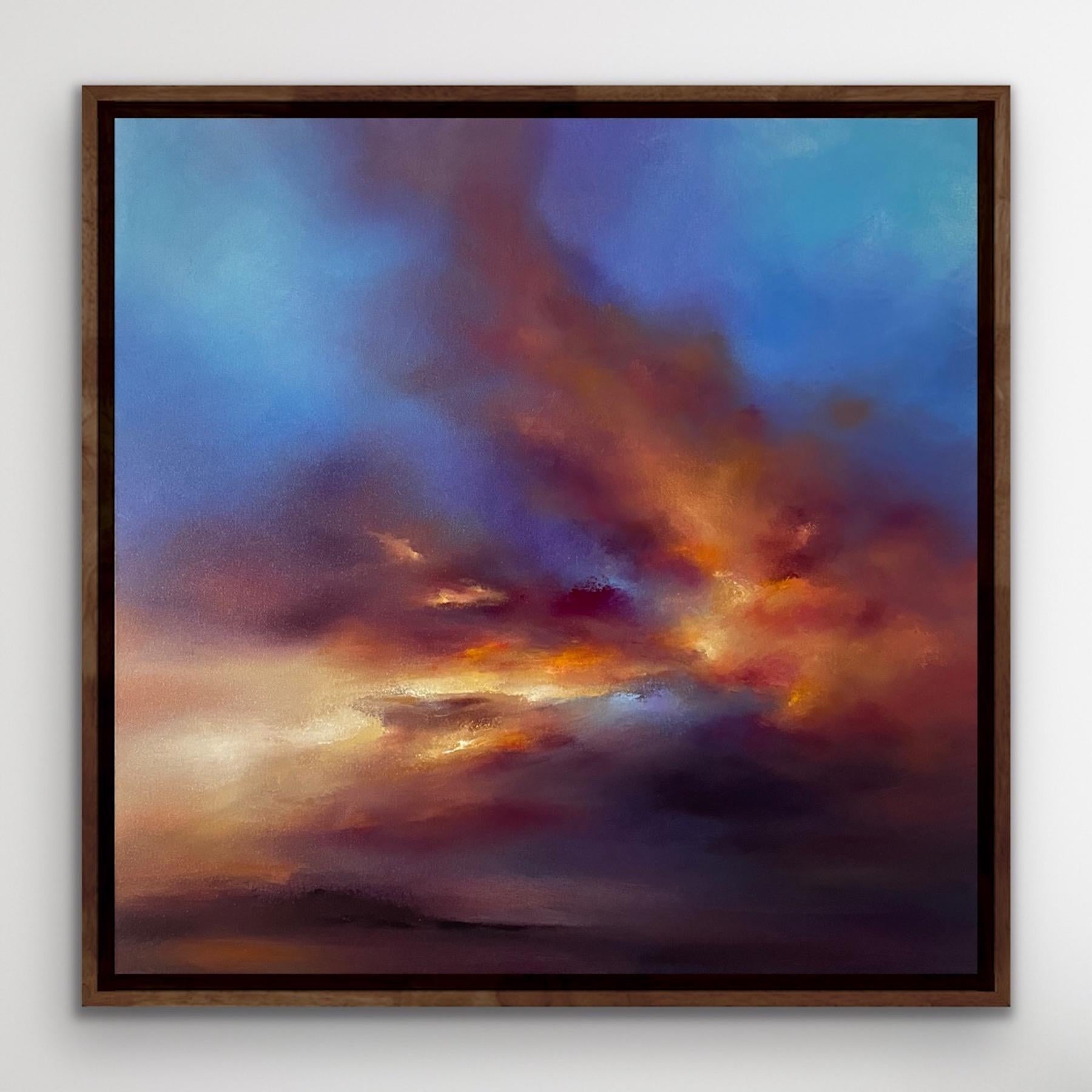Lighting Up Dusk, realistisches Himmelslandschaftsgemälde im impressionistischen Stil (Zeitgenössisch), Painting, von LAURA DUNMOW