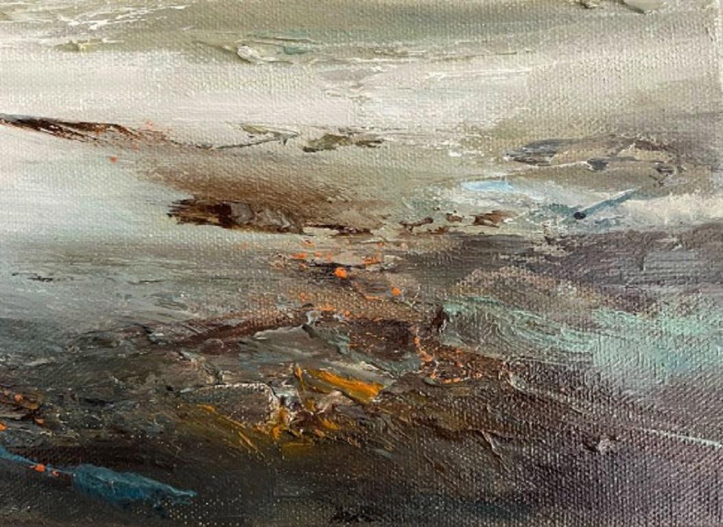 Bassa marea, Laura Dunmow, Quadro originale con cornice, Nuvole impressioniste moderne - Art di LAURA DUNMOW