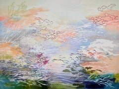 « Charm Diary » Laura Fayer, acrylique et papier japonais sur toile