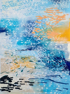 Laura Fayer "Sparkle Tide 202" - Abstract Acrylic Painting on Paper
