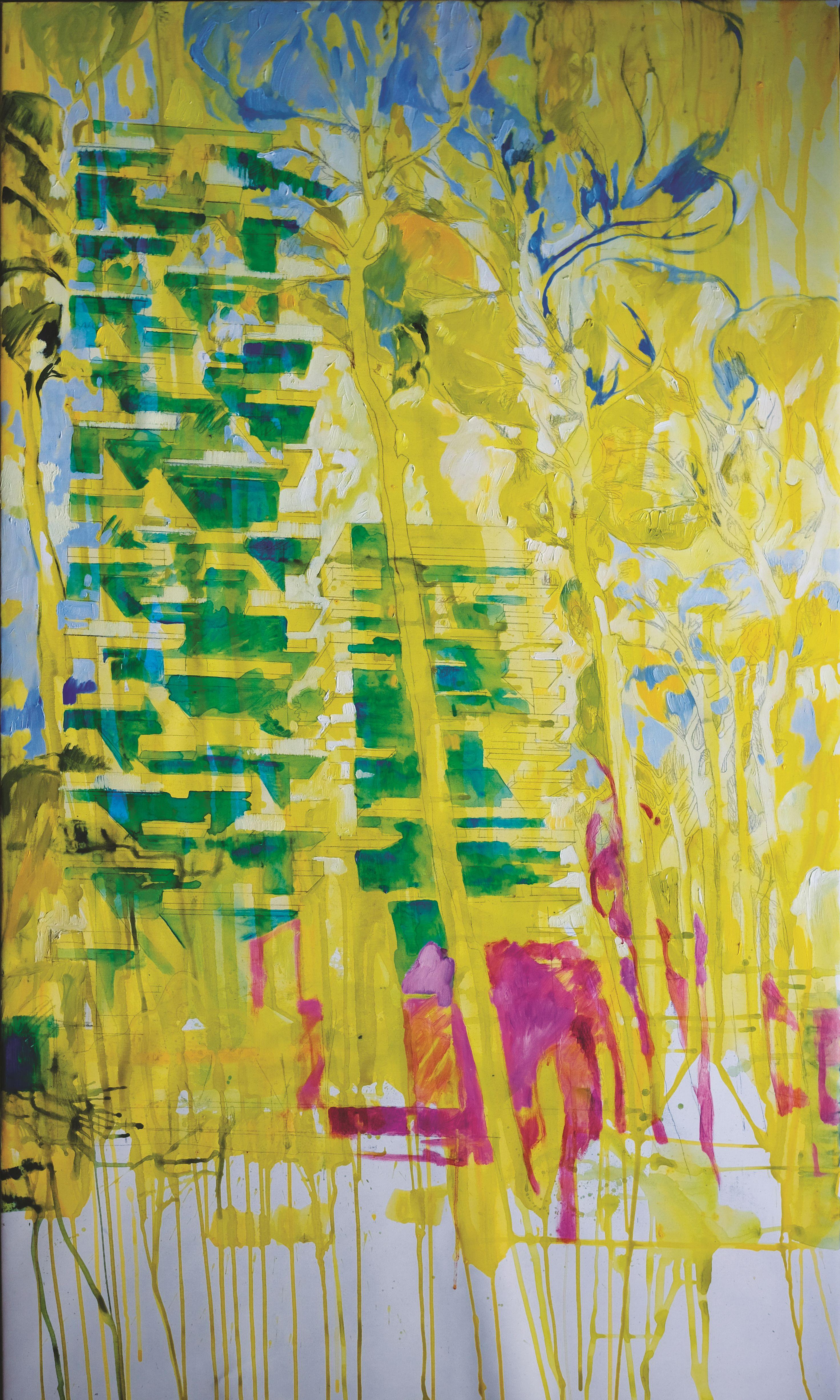 Laura Federici Abstract Painting - Vertical forest 012