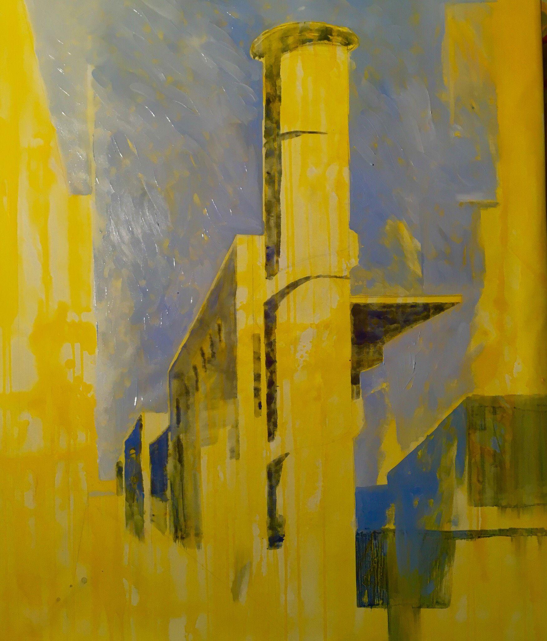 City 02, Gemälde, Öl auf Leinwand