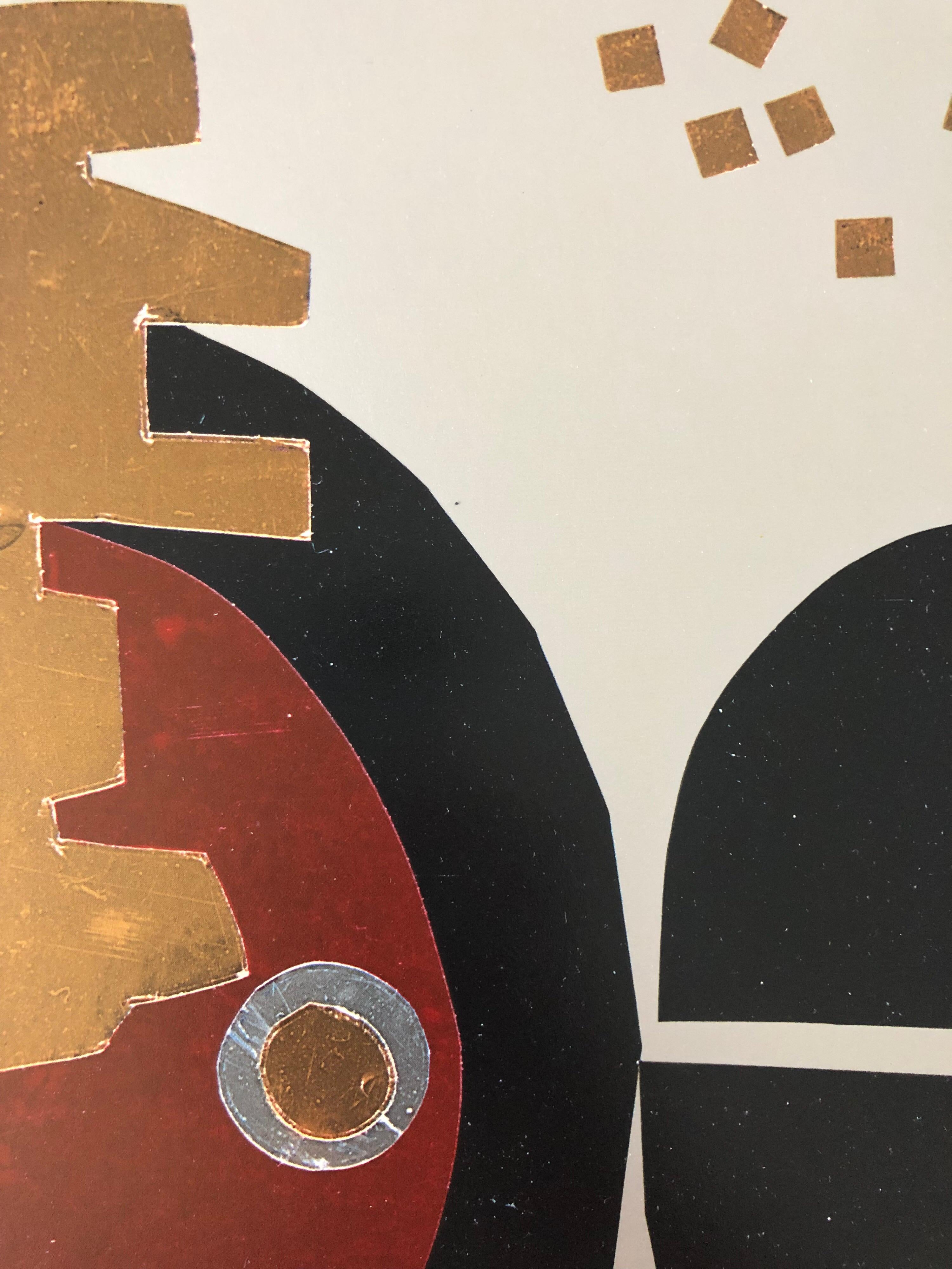 Astratto Donna Italiana Artista Moderna Metallizzata Specchio Litografia Laura Fiume in vendita 2
