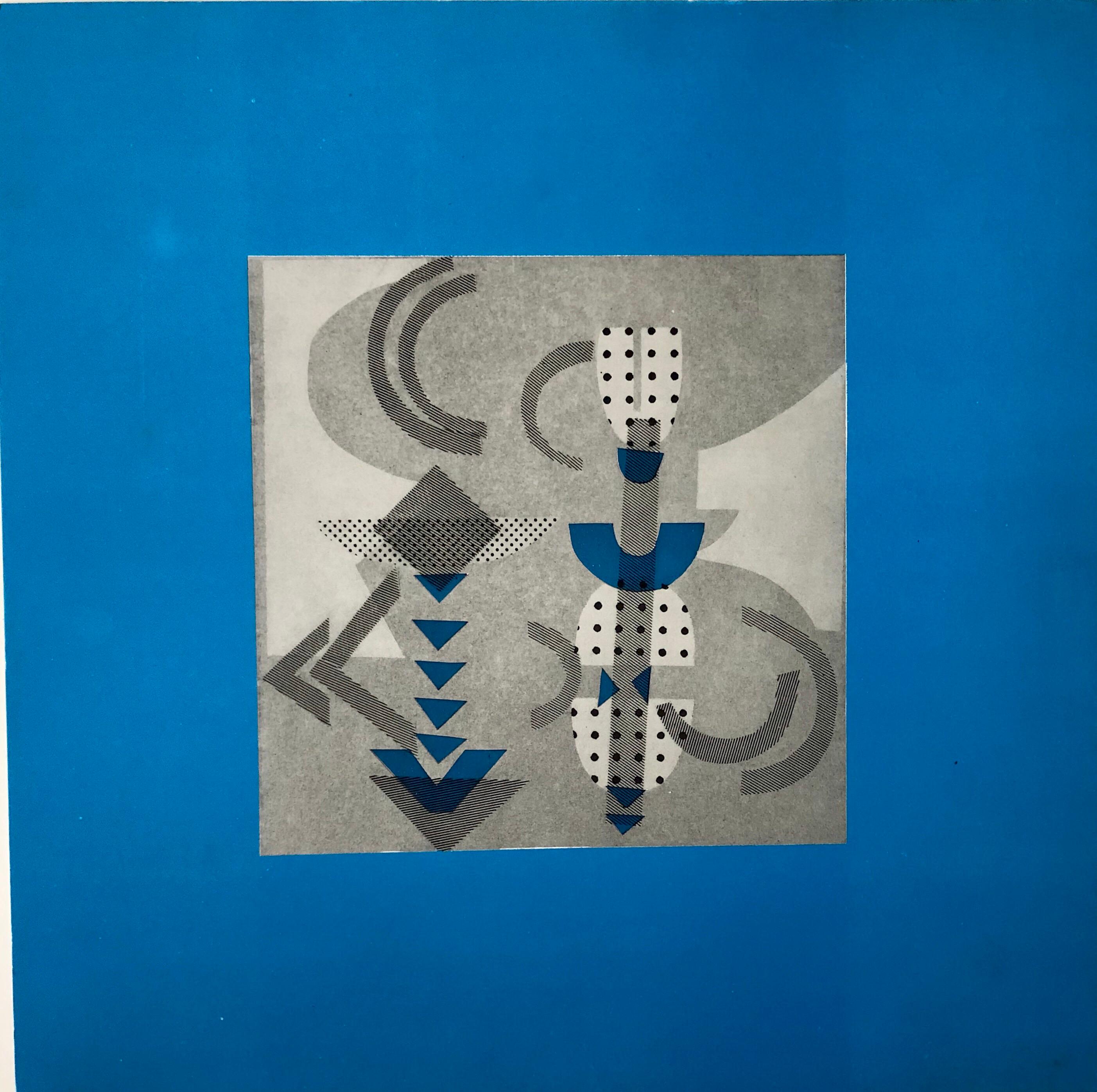 Abstrakte italienische Frau Künstlerin Moderne Metallic-Folie Spiegel Lithographie Laura Fiume