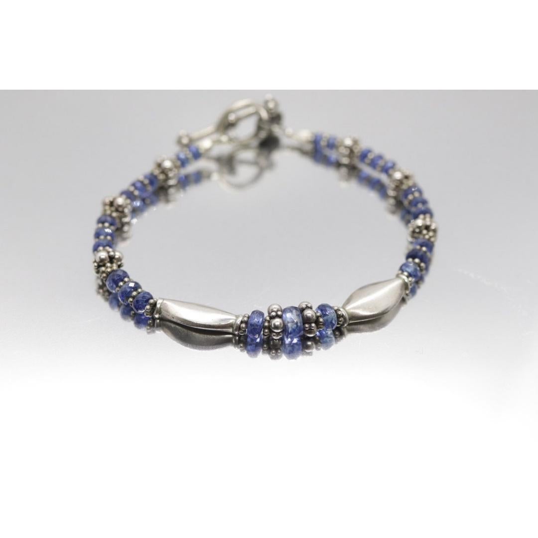 Laura Gibson & Gibson Bracciale. In argento 925 e con gemme sfaccettate pendenti - Topazio in vendita 3