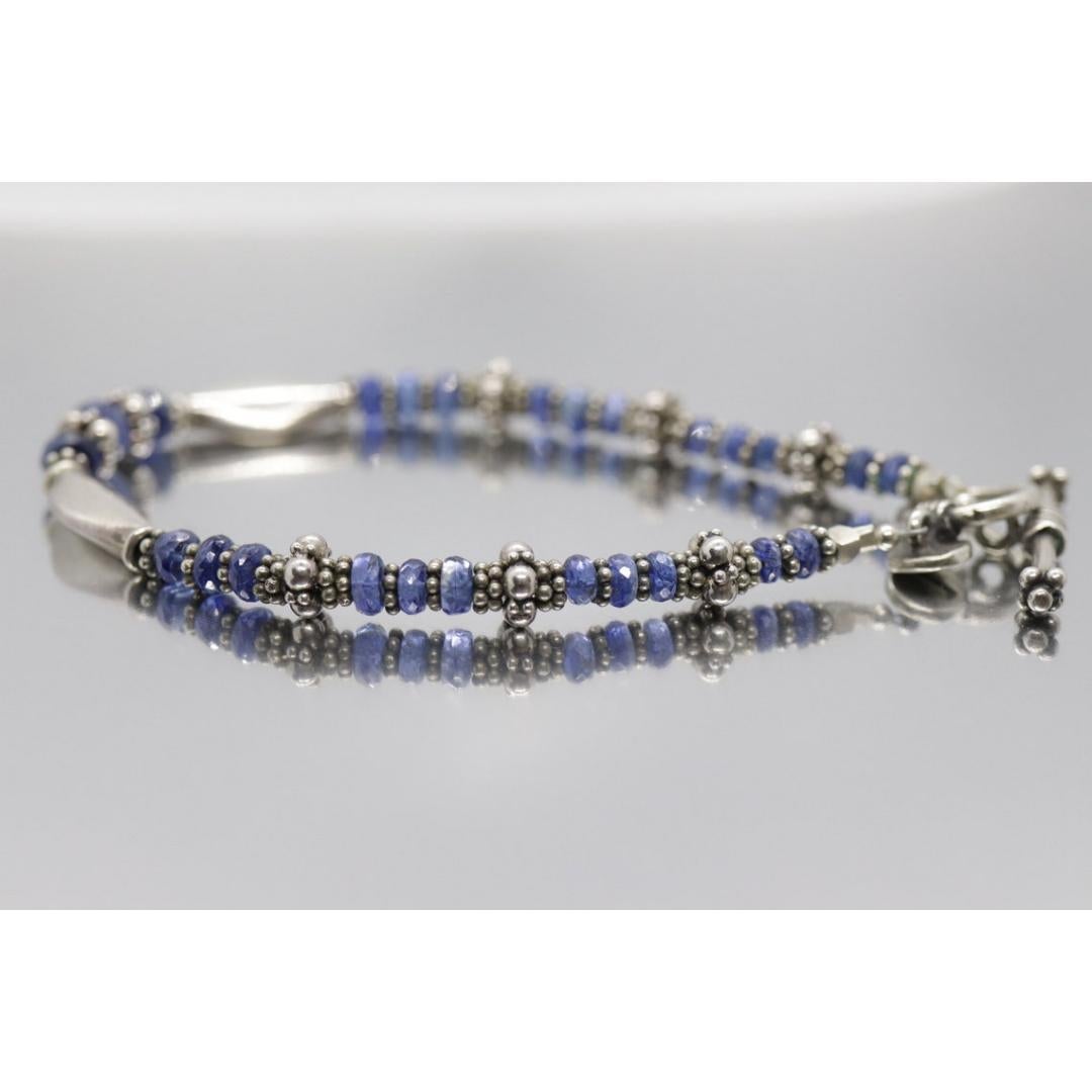 Laura Gibson & Gibson Bracciale. In argento 925 e con gemme sfaccettate pendenti - Topazio in vendita 4