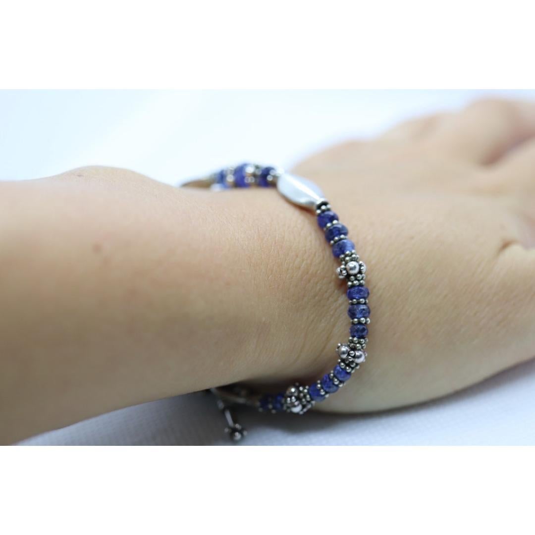 Laura Gibson & Gibson Bracciale. In argento 925 e con gemme sfaccettate pendenti - Topazio in vendita 5