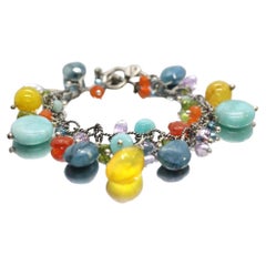 Bracelet Laura Gibson. Argent sterling avec des pierres précieuses facettées étincelantes - Amazonite