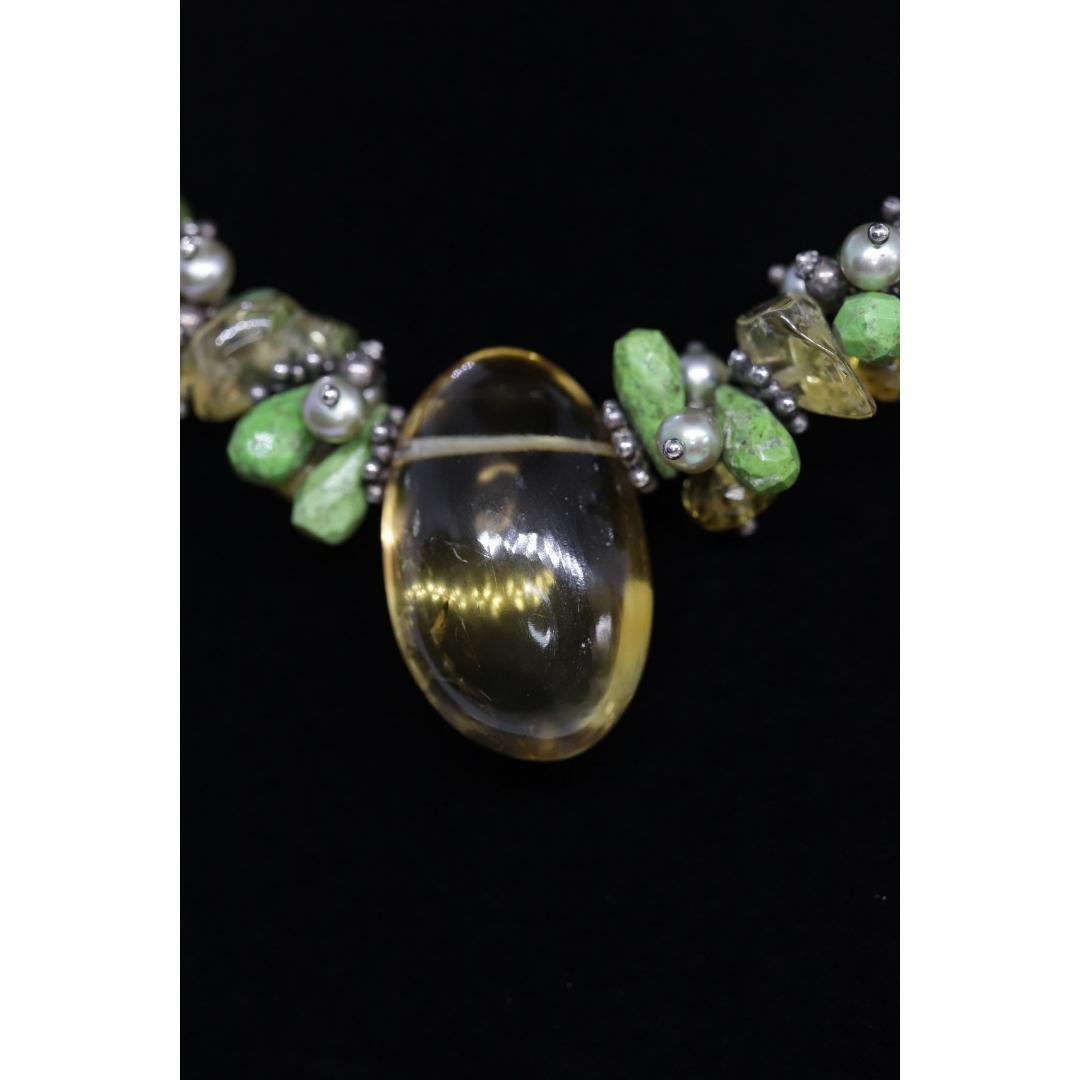 Laura Gibson & Gibson Collana a girocollo. Gibson & Gibson Sterling Citrine Dangling Candy multi-gem In condizioni buone in vendita a Port Charlotte, FL