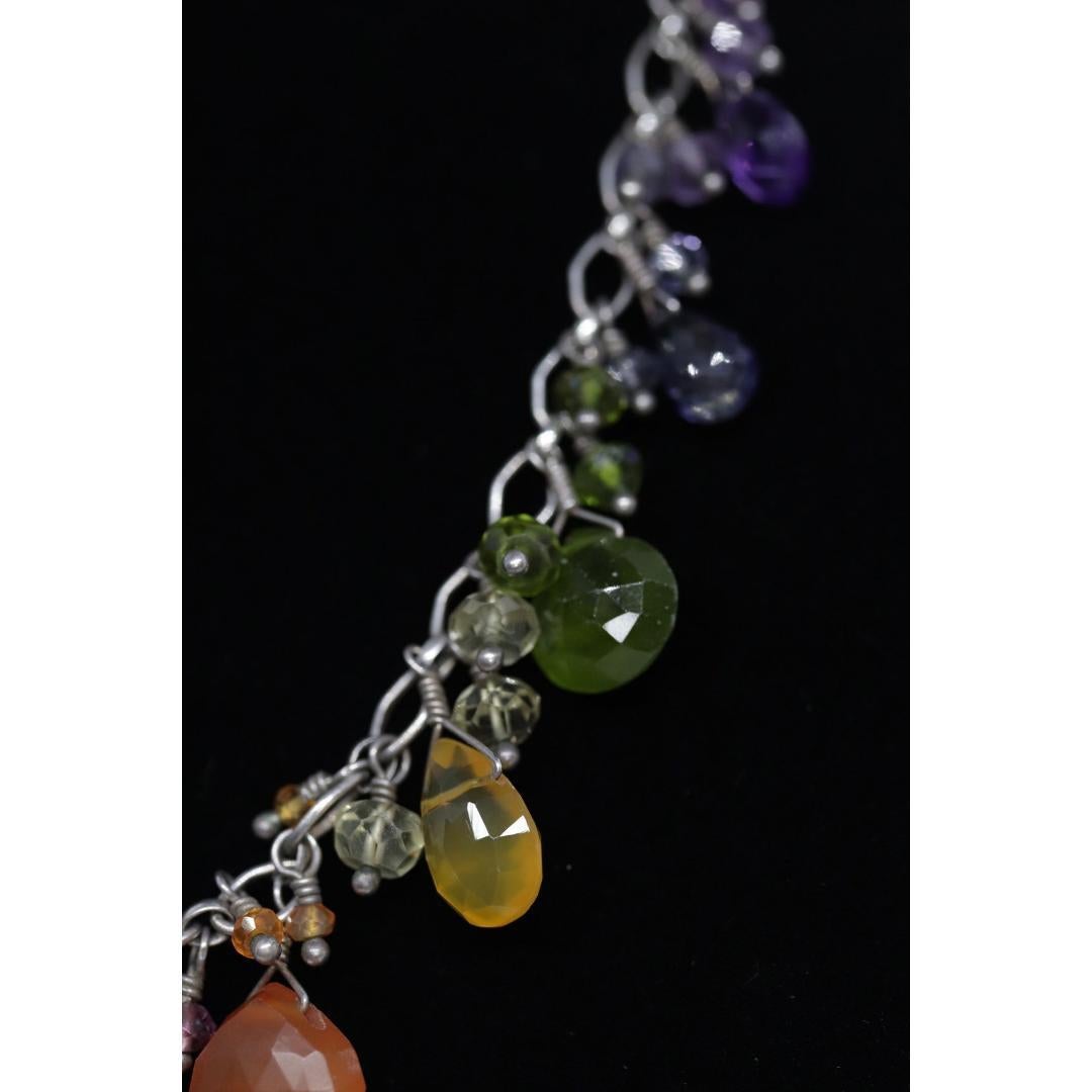 Laura Gibson & Gibson Collana. Gibson & Gibson Sterling Carnelian Dangling Candy multi-gem in vendita 2