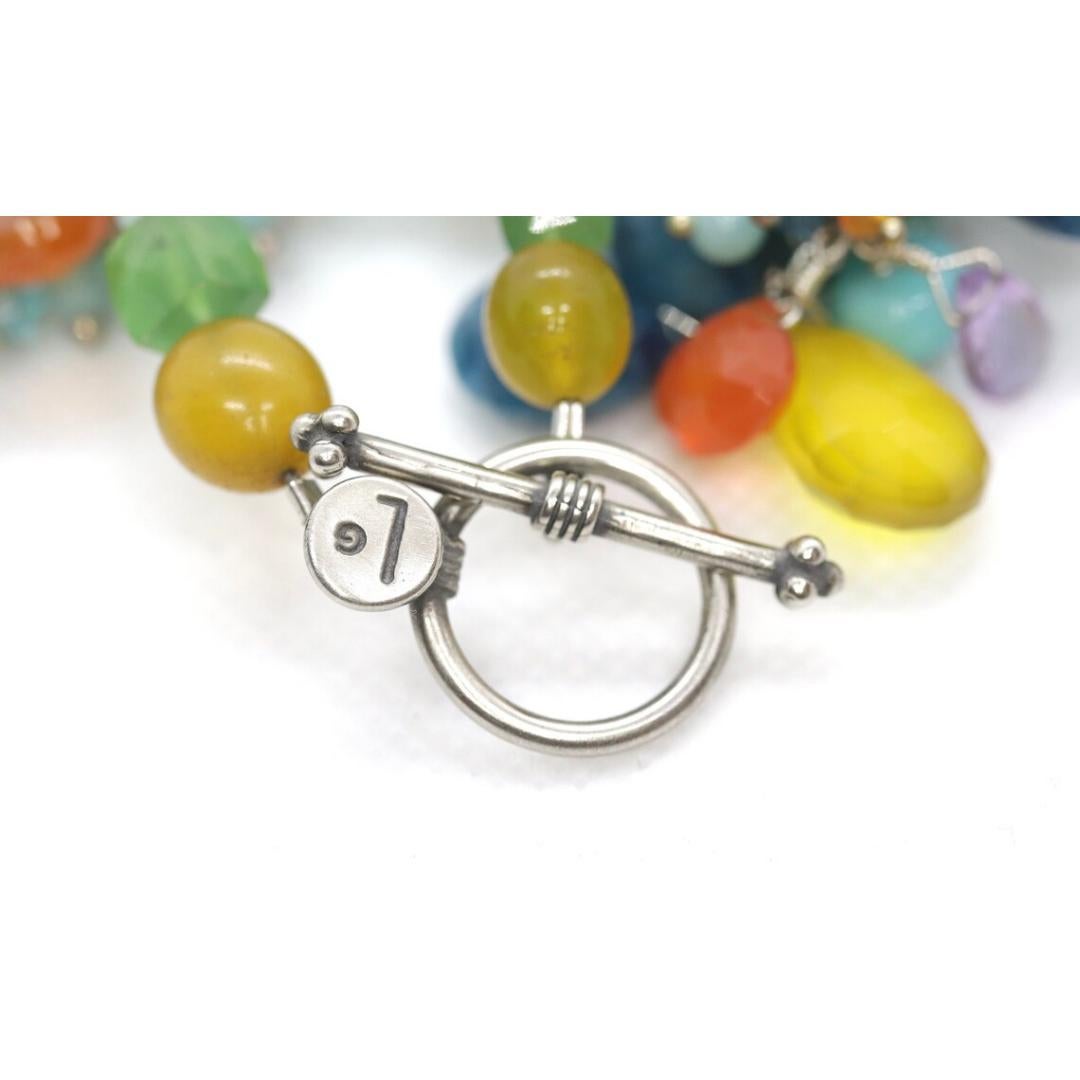 Laura Gibson Necklace. Gibson Sterling Silver Amazonite Dangling Candy multi-gem 2