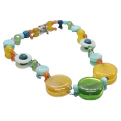 Laura Gibson Halskette. Gibson Sterling Silber Amazonit Dangling Candy multi-gem