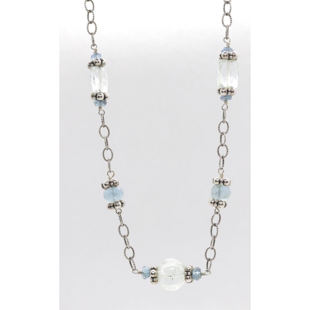 Donna Laura Gibson Collana Gibson & Gibson in argento sterling con acquamarina penzolante Candy multi-gem in vendita