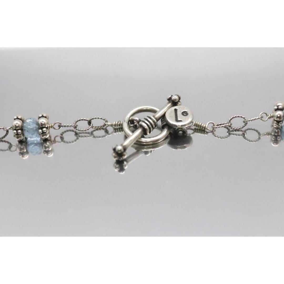 Laura Gibson Collana Gibson & Gibson in argento sterling con acquamarina penzolante Candy multi-gem in vendita 3