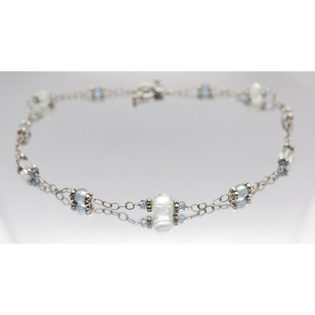 Laura Gibson Collana Gibson & Gibson in argento sterling con acquamarina penzolante Candy multi-gem in vendita 5