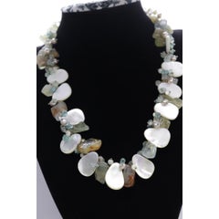 Laura Gibson Necklace. Gibson Sterling Silver Mother of Pearl Dangling Candy