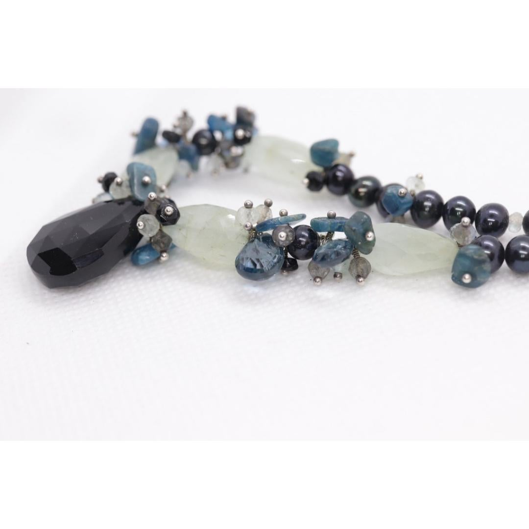 Laura Gibson & Gibson Collana. Gibson & Gibson in argento Sterling Onyx Dangling Candy multi-gem in vendita 4