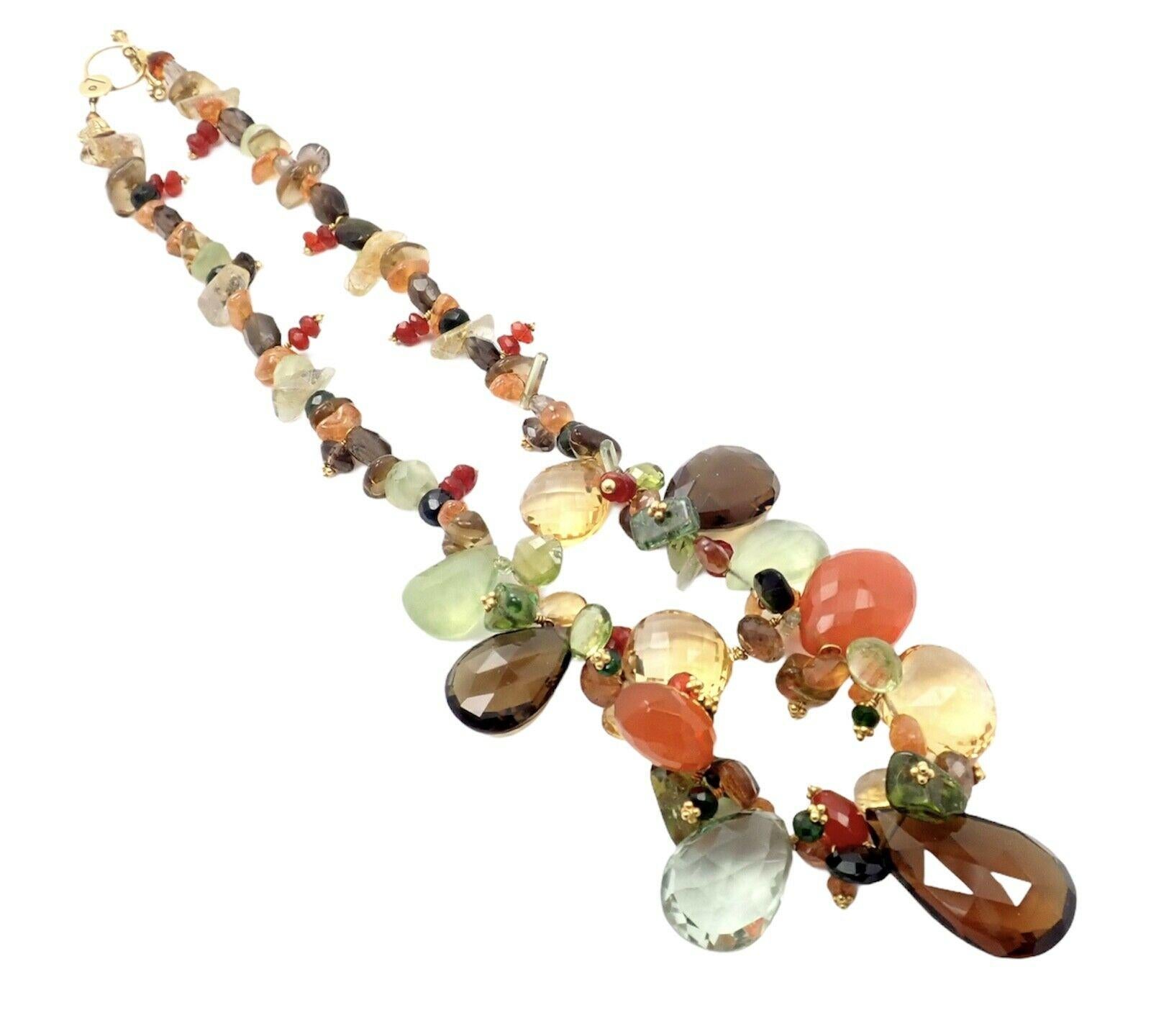 Laura Gibson Onyx Orange Spessartite Briolette Yellow Gold Candy Bead Necklace 3