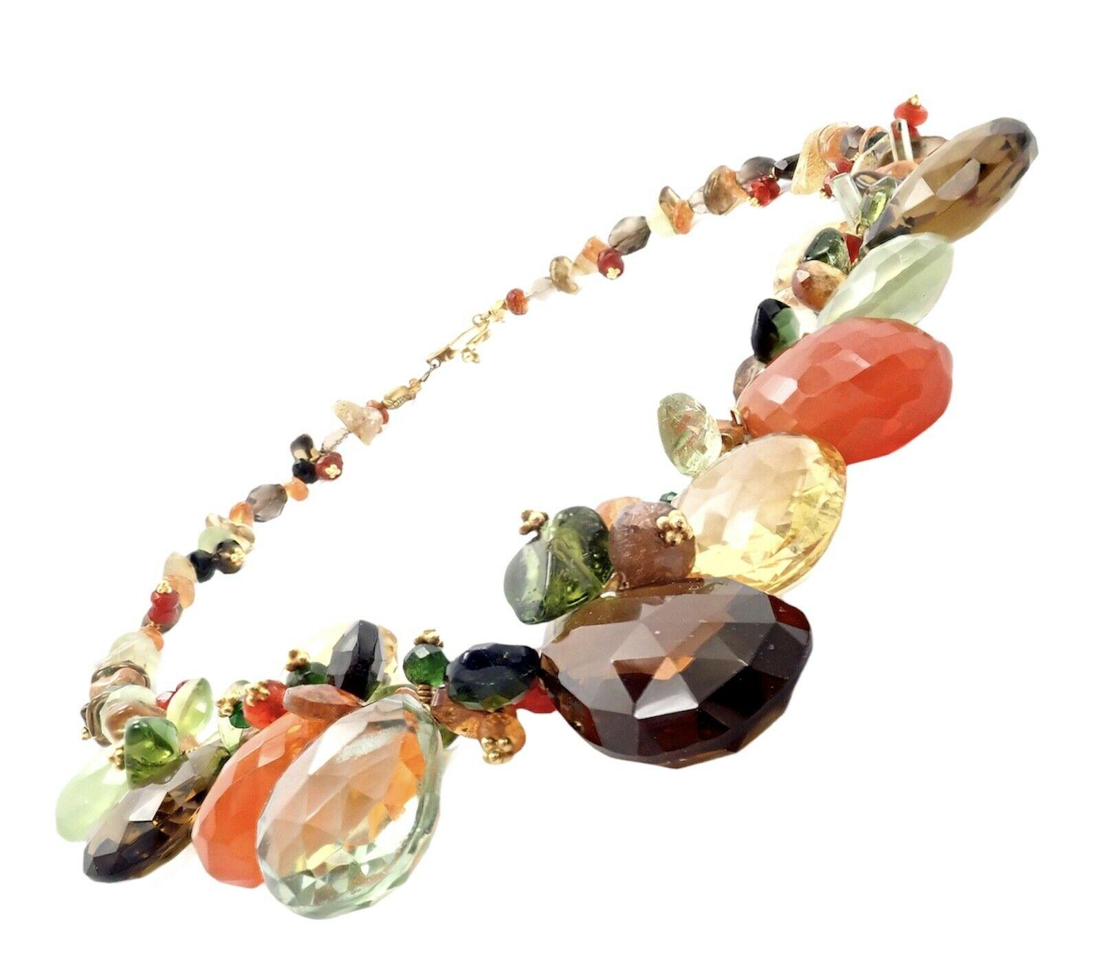 Laura Gibson Onyx Orange Spessartite Briolette Yellow Gold Candy Bead Necklace 4