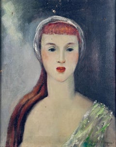 Art Deco Portrait of a Redhead Woman
