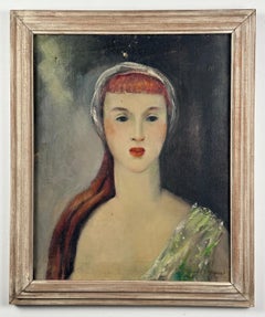 Retrato Art Decó de una mujer pelirroja