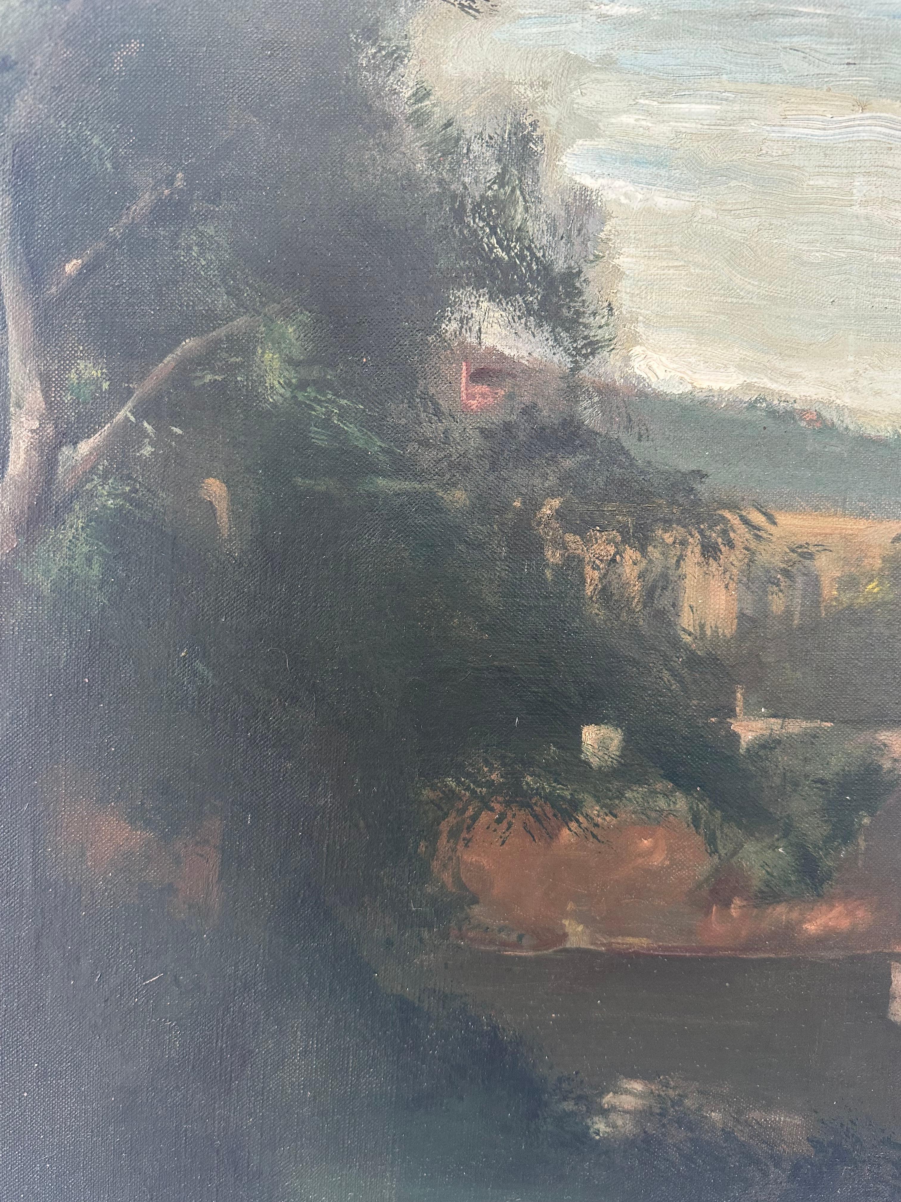 Manayunk PA Philadelphia Landscape - Painting Art Déco di Laura Greenwood