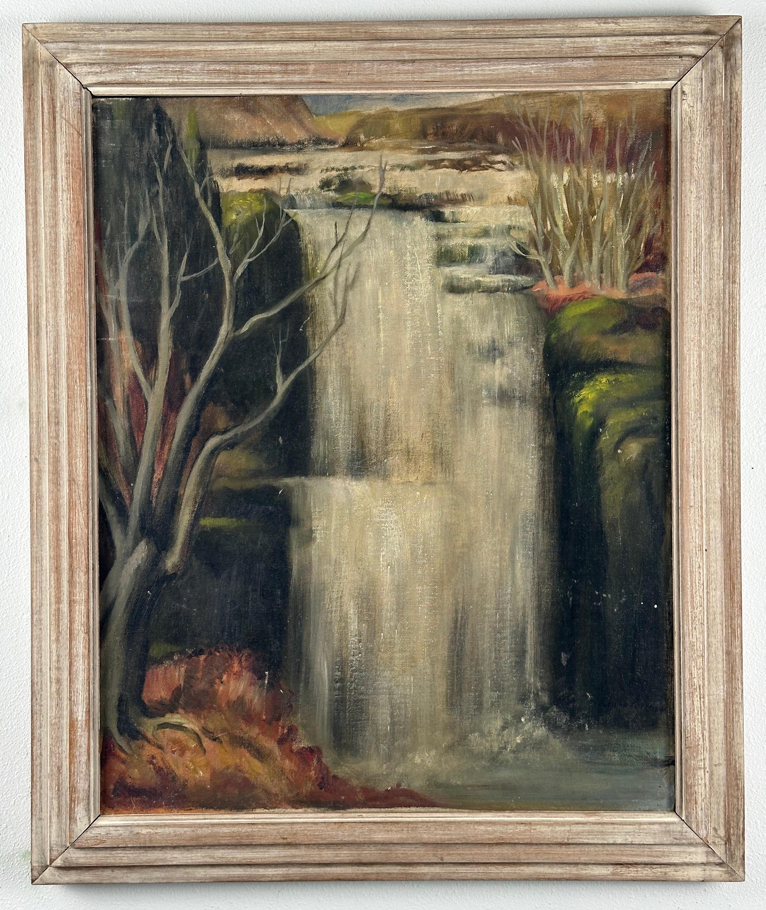 Landscape Painting di Laura Greenwood - Paesaggio a cascata