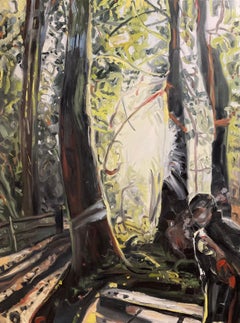 SIMON'S LIGHT II - oil painting of a forest landscape